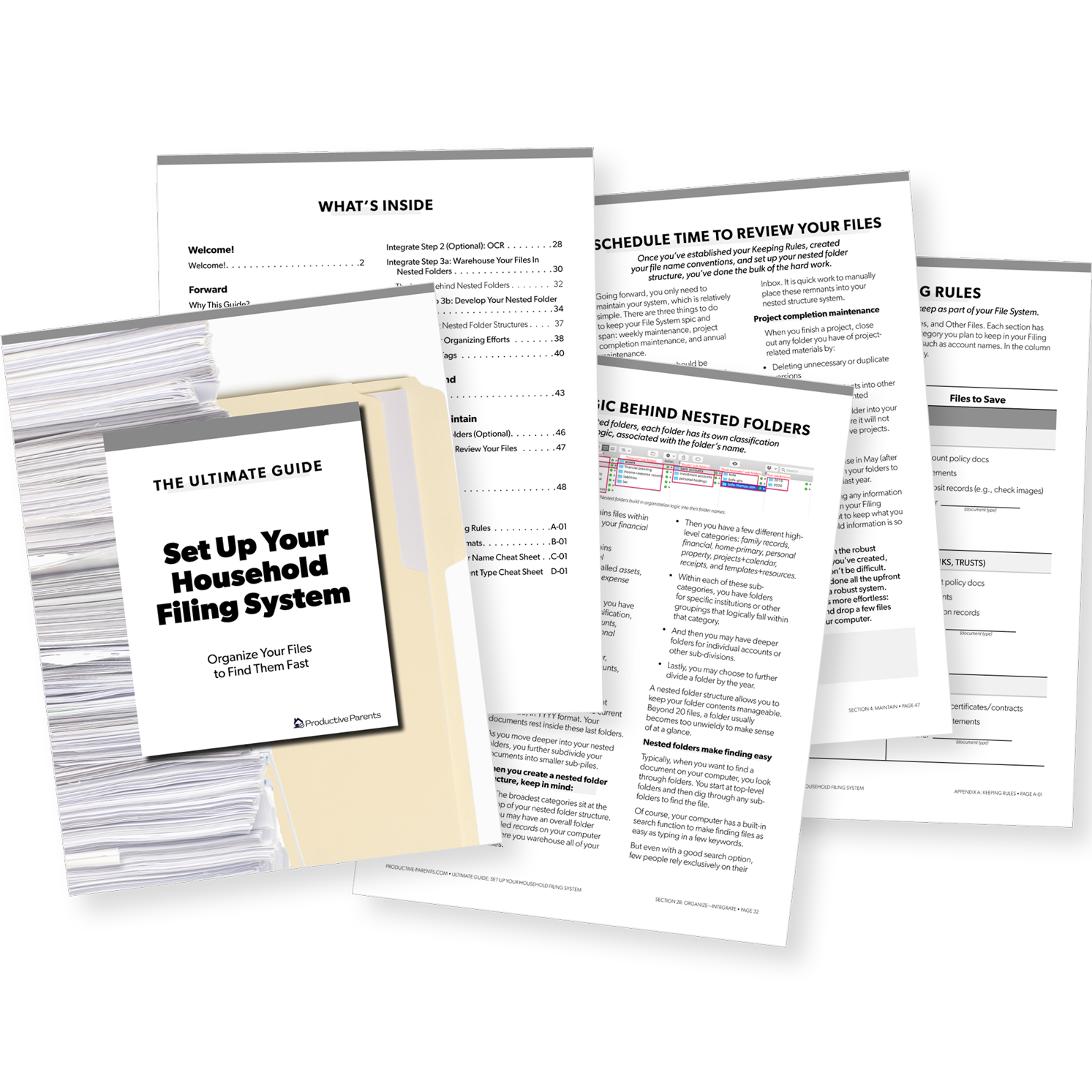 5 pages of excerpts from the Ultimate Guide Set Up Your Household Files